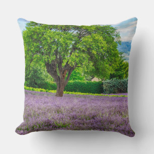 Baum in Lavender Field, Frankreich Kissen
