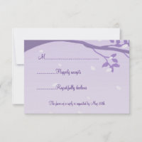 Baum in Silhouette Lila Hochzeit RSVP