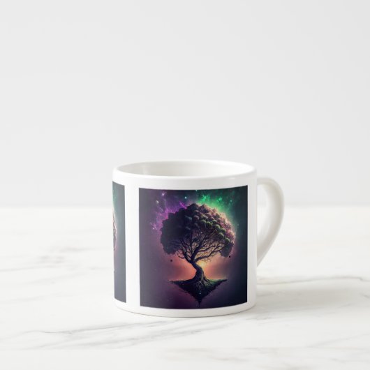 Baum in Space Espresso Tasse (Vorderseite Rechts)