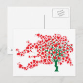 Baum in Wind mit Herz in Roten Farben Postkarte (Vorne/Hinten)