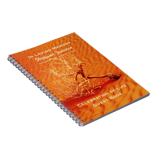 Baum in Wüste Sand Feier des Lebens Gästebuch Notizblock (Rechte Seite)