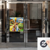 Baum Jesus Fensteraufkleber (Büro Tür)