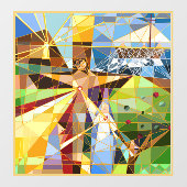 Baum Jesus Fensteraufkleber (Blatt)