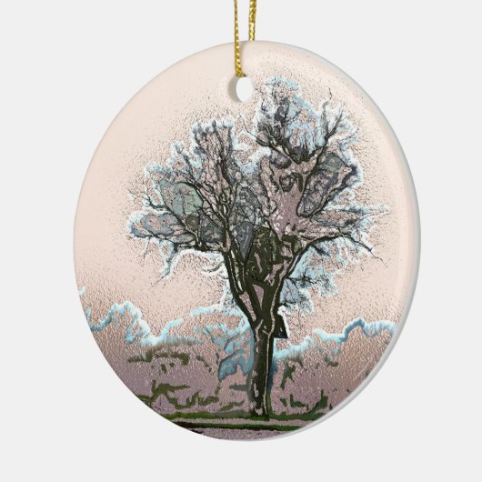 BAUM KERAMIK ORNAMENT (Links)