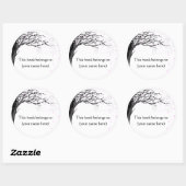 Baum, Kirschblüte Runder Aufkleber (Blatt)