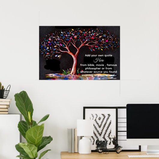 *~* Baum künstlerische Ätherischen DIY Zitat schwa Poster (Heimbüro)