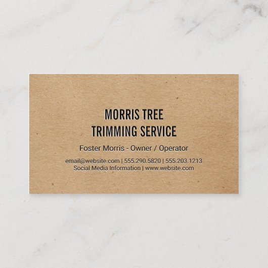 Baum | Landflucht | Gärtner Visitenkarte (Rückseite)