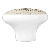 Baum Leben Pastellgoldes auf Leinwand Keramikknauf (Seitenansicht)