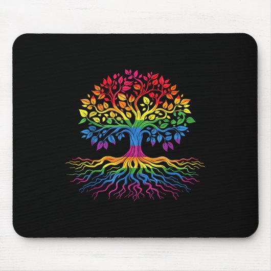 Baum Leben Regenbogen Lgbt Cool Gay Pride Flagge A Mousepad (Vorne)
