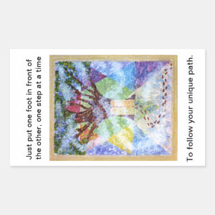 Baum Leben zehn des Gebot-Aufklebers Rechteckiger Aufkleber