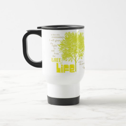 Baum Lebender christlichen Scripturereise-Tasse Reisebecher (Links)