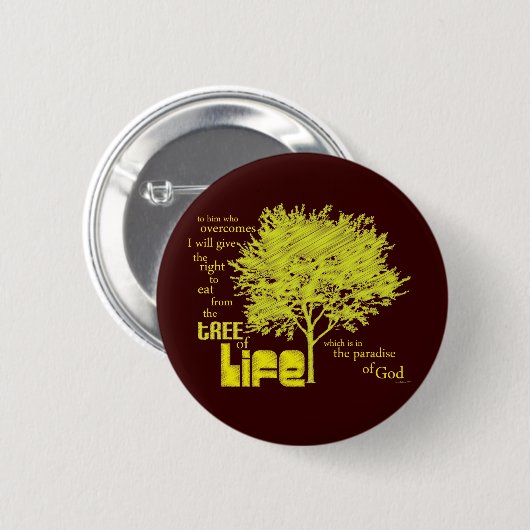 Baum Lebendes christlichen Button (Vorne & Hinten)