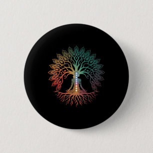 Baum Lebens Frau Yoga Chakra Spiritual  Button