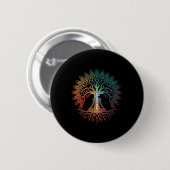Baum Lebens Frau Yoga Chakra Spiritual Button (Vorne & Hinten)