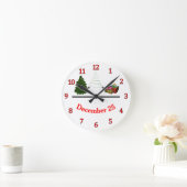 Baum + Licht + Geschenke = 25. Dezember Runde Wanduhr (Zuhause)
