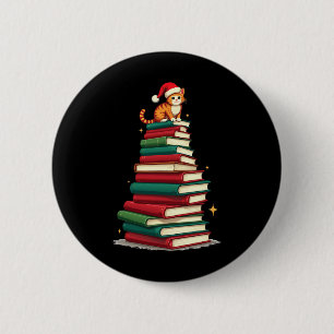 Baum Liebe Lesen Bücher Katze Bibliothekar Lustig Button