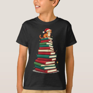 Baum liebt Lesen Bücher Katze Bibliothekar Lustig T-Shirt