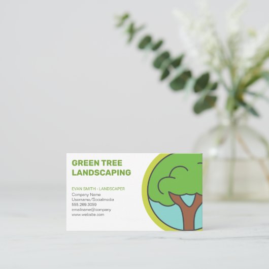 Baum-Logo-Landschaft Visitenkarte (Stehend Vorderseite)
