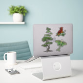 Baum, Luna Moth und Kardinal Bird Nature Aufkleber (Laptop auf Schreibtisch)