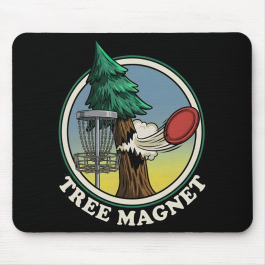 Baum Magnet Lustiger Disc Golf Spieler Humor Mousepad (Vorne)