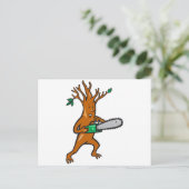 Baum Man Arborist mit Chainsaw Postkarte (Stehend Vorderseite)