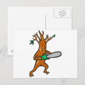 Baum Man Arborist mit Chainsaw Postkarte (Vorne/Hinten)