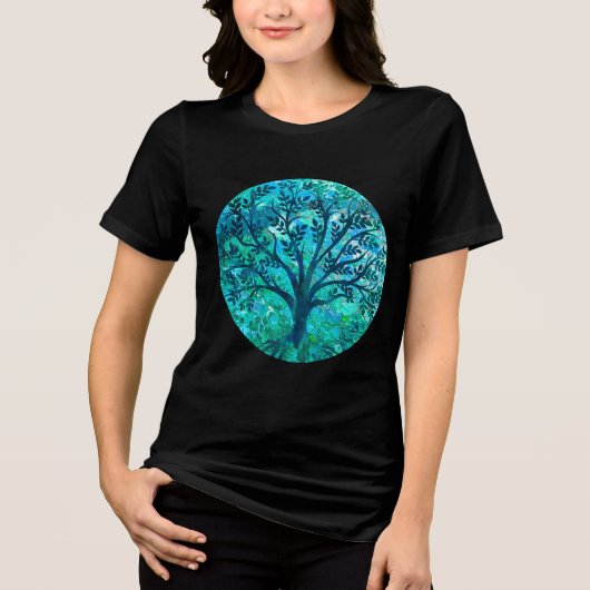 Baum-Medaillon Tri-Blend Shirt (Vorderseite)
