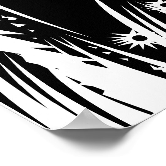 Baum mit Berg im Hinterwald Poster (Ecke)