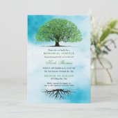 Baum mit Blätter und Totenfeind Einladung (Stehend Vorderseite)