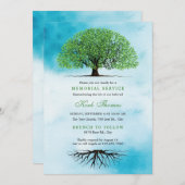 Baum mit Blätter und Totenfeind Einladung (Vorne/Hinten)