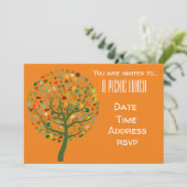 Baum mit Blätternatur Einladung (Stehend Vorderseite)
