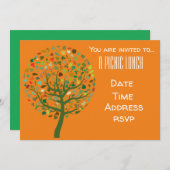 Baum mit Blätternatur Einladung (Vorne/Hinten)