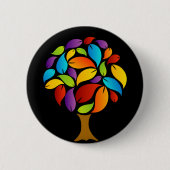 Baum mit buntem Blätter Button (Vorderseite)