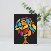 Baum mit bunten Blätter Postkarte (Stehend Vorderseite)