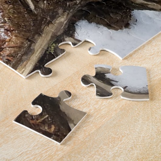 Baum mit exponierten Wurzeln und Schnee Puzzle (Seite)
