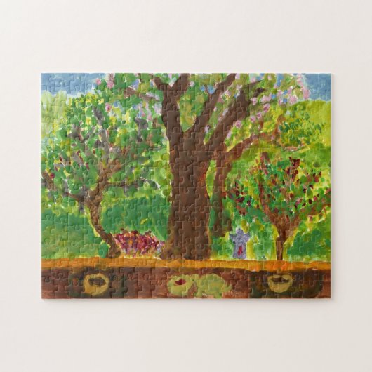 Baum mit Geschenken und Puzzlen der Schildkröte Puzzle (Horizontal)