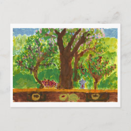 Baum mit Geschenken und Schildkröte Postkarte