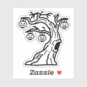 Baum mit hängender Laterne Aufkleber (Blatt)