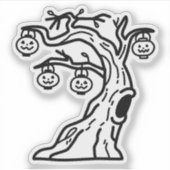Baum mit hängender Laterne Aufkleber (Vorderseite)