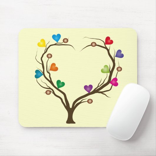 Baum mit hellen Herzen Mousepad (Mit Mouse)