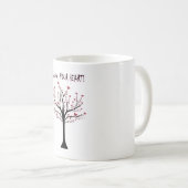 Baum mit Herzen folgen meinem Herz Kaffeetasse (VorderseiteRechts)
