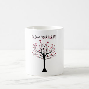 Baum mit Herzen folgen meinem Herz Kaffeetasse
