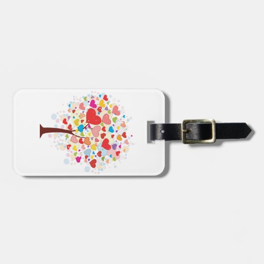 Baum mit herzförmigen Blätter Gepäckanhänger (Vorderseite horizontal)