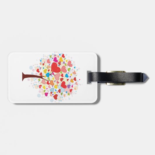 Baum mit herzförmigen Blätter Gepäckanhänger (Rückseite horizontal)