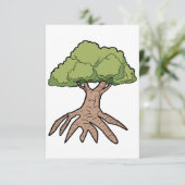 Baum mit langen Roots-Einladungen Einladung (Stehend Vorderseite)