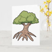 Baum mit langen Wurzeln Grußkarten Karte (Gelbe Blume)