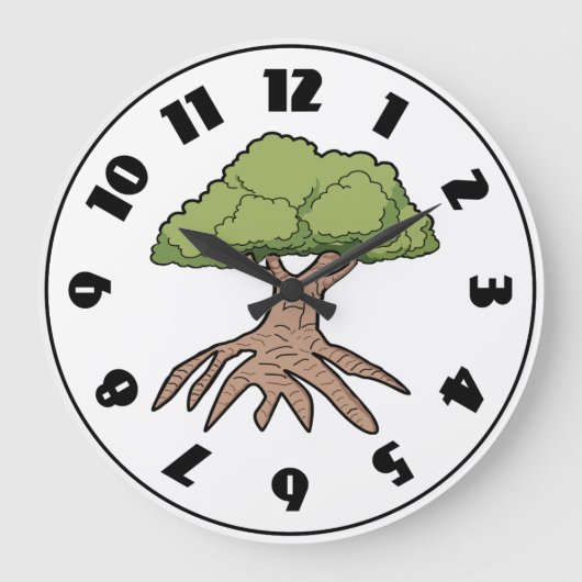 Baum mit langer Wurzel-Uhr Große Wanduhr (Vorderseite)