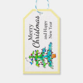 Baum mit Lichtern Geschenkanhänger (Vorderseite)