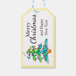 Baum mit Lichtern Geschenkanhänger