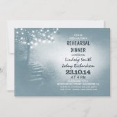 Baum mit Lichtern rustikale Probe Abendessen Einladung (Vorderseite)